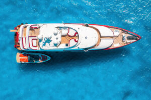 aerial-view-of-beautiful-luxury-yacht- luxury scuba diving - princess diving - scubly