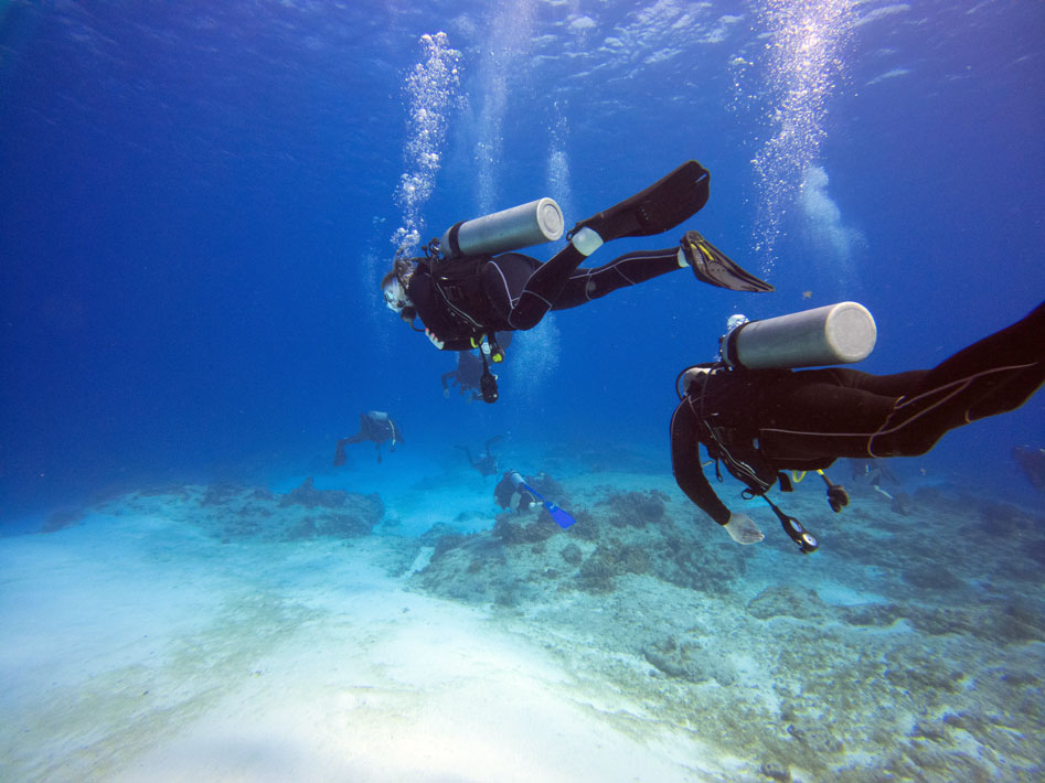 group-of-people scuba diving- cozumel - scubly